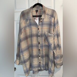 BDG Urban Outfitters Women’s Brendan Plaid Flannel Crop Shirt XL